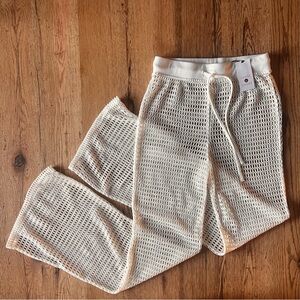 White Crochet Beach Pants